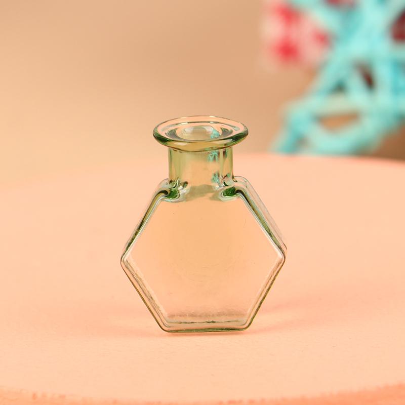 1/12 Scale Miniature Dollhouse Glass Vase Mini Stripe Wishing Glass Bottle Simulation Vase Model for Doll House Accessories Toy