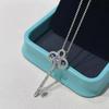 S925 Sterling Silver Twilight Key Necklace: Full Diamond Clavicle Chain, Elegant High-End Gift.