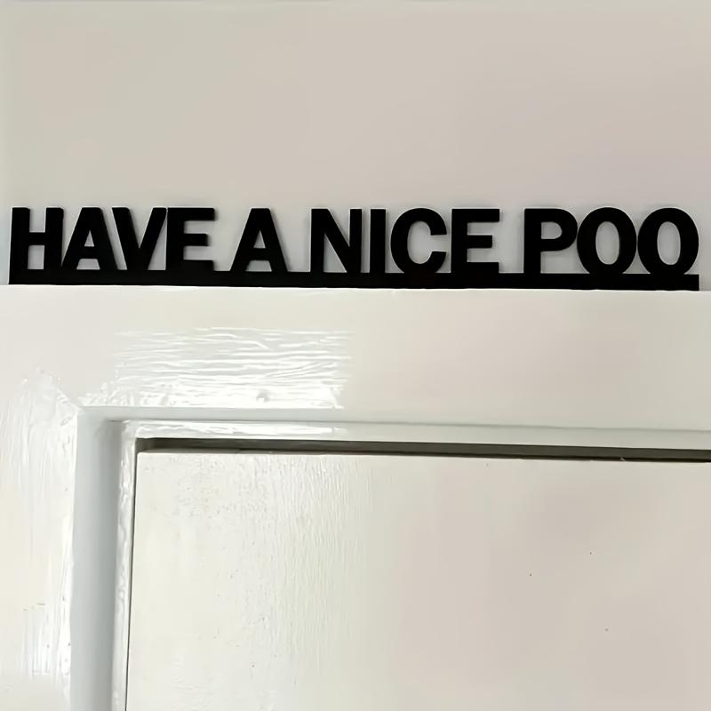 [Humorous Door Sign] 1pc Humorous "Have a Nice Poo" Wooden Door Sign | High-Quality Fake Wood Finish, Easy To Hang, No Battery Needed