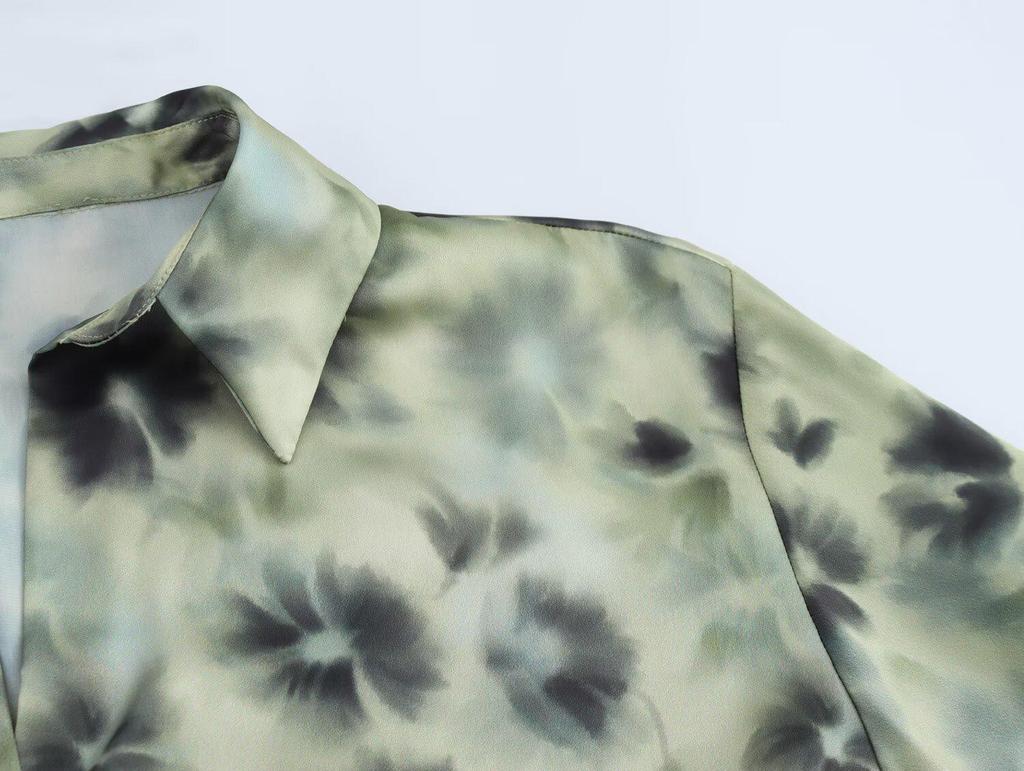 2025 Spring Women's European & American Fashion Silk Satin Classic Shirt