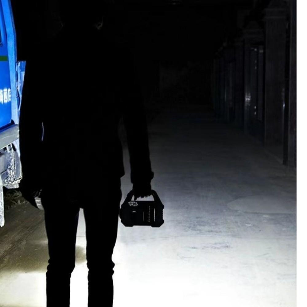 Zoomable Solar Searchlight COB Technology Waterproof Camping Work Light 6 Lighting Modes Solar Charging Handheld Flashlight