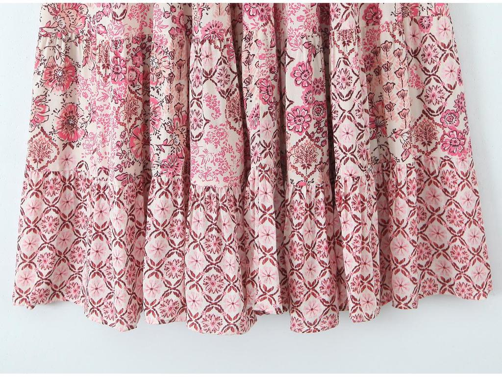 Spring 2025 Women's European & American Style Long Dress with Versatile Print