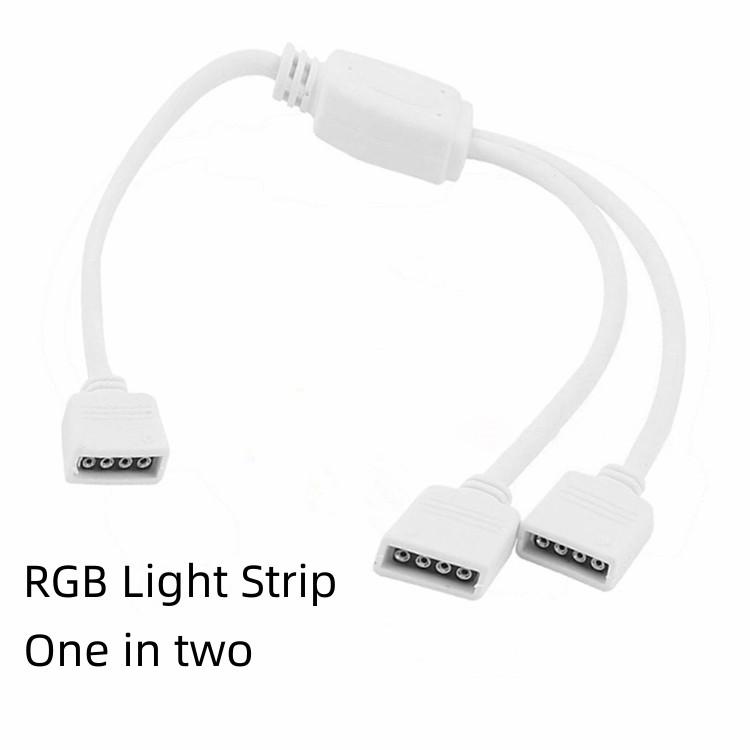 RGB LED Strip Light Link lines Solder-Free Connecting Cable 4pin One Drag Multi-Head Tap Wire Split Two/Three/Four White Cable