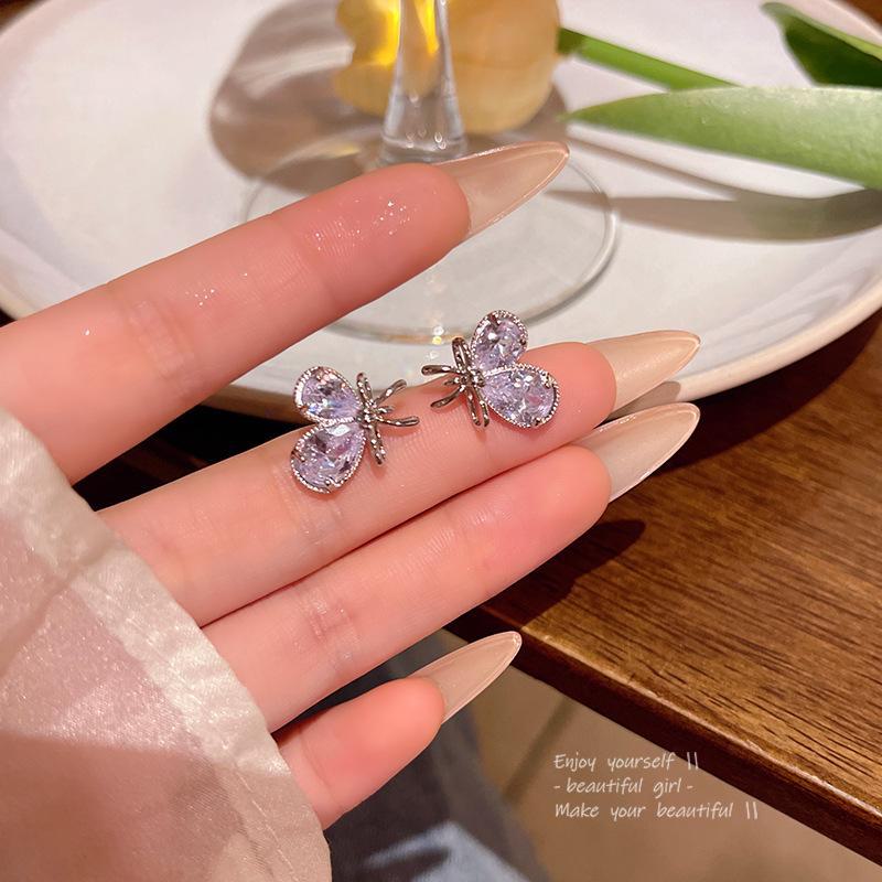 

Элегантные серьги-бабочки из циркония — блестящие и роскошные для женщин, универсальные и элитные, в стиле модных интернет-знаменитостей A1767 серебряный