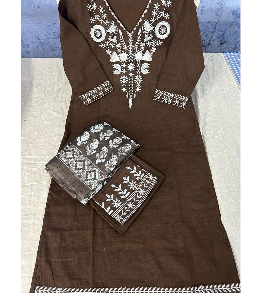 Women Designer Embroidered Kurta Pant Dupatta Set Indian Bollywood Party Wear Ethnic Salwar Suit