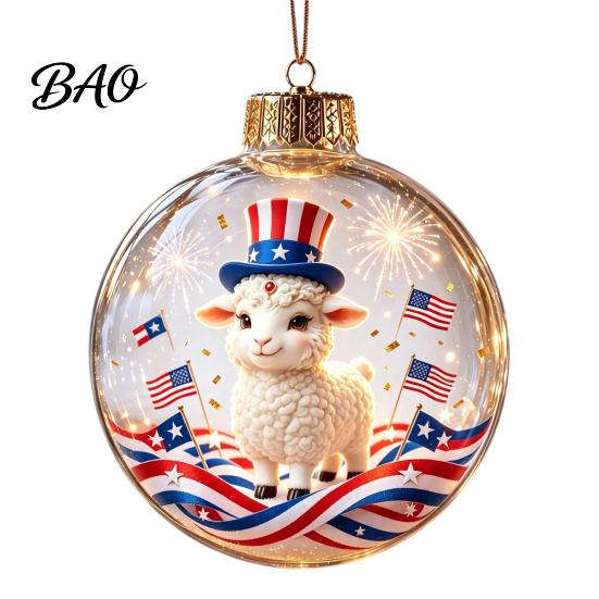Christmas Party Favors Glowing Story Ornament, Light?Up Mini Holiday Scene Hanging Ball with Warm Reusable Plastic Baubles LED Light, Clear