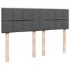 Box Spring Bed with Mattress Dark Grey 140 X 190 Cm Fabric