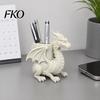Stationery Storage Container 3D Printed Dragon Desk Planter, Creative Flower Pot with Storage, Artistic Three-dimensional Sculpture Figurine Decor for
