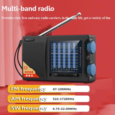 Mini FM AM SW Radio Portable Multi-band Radios Receiver Built-in Highly Magnetic Speaker Support 3.5mm Headset Dual Power Supply