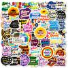 56 Inspirational Graffiti Stickers Positive Affirmation Text Stickers Decorative Hand Account Notebook Waterproof Stickers