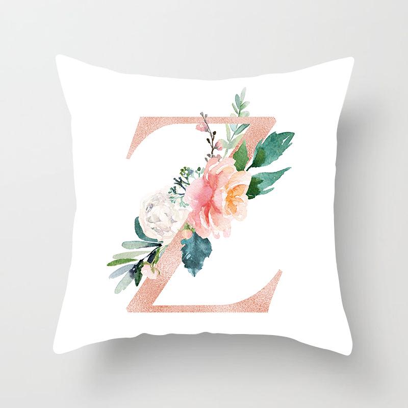 New Fashion 26 English Letter Pattern Cushion Cover Home Fabric Sofa Modern Style Pillow Cover