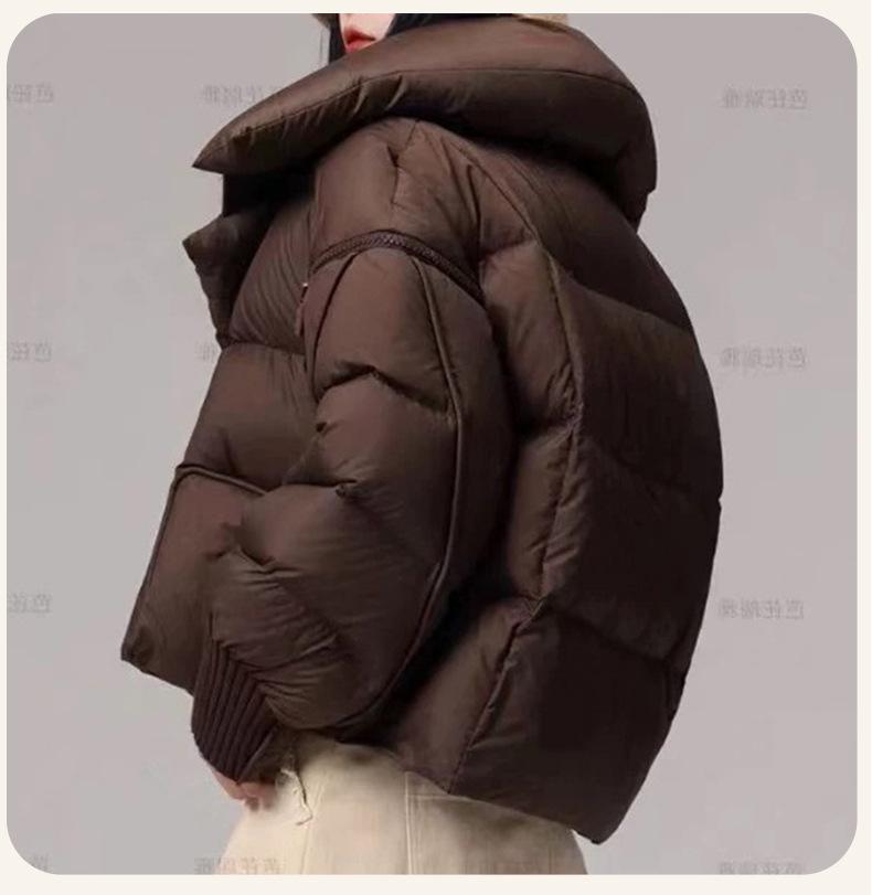 Women's Thickened 90% White Duck Down Short Jacket - Korean Style for Petite Figures