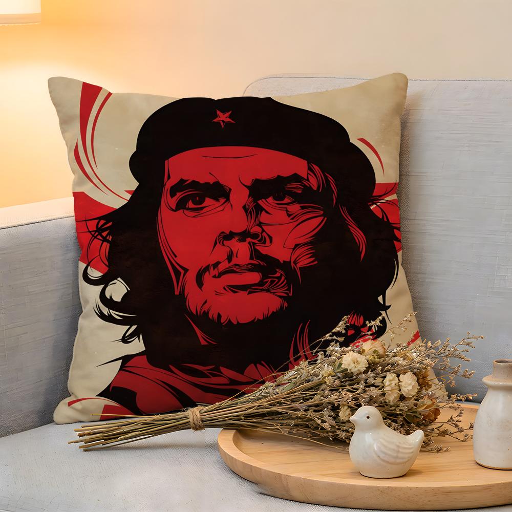 Cushion Cover Linen SkinFriendly Soft Decorative Case Sofa Home Decor Celebrity Revolutionary Hero Che Guevara Pillow Cover