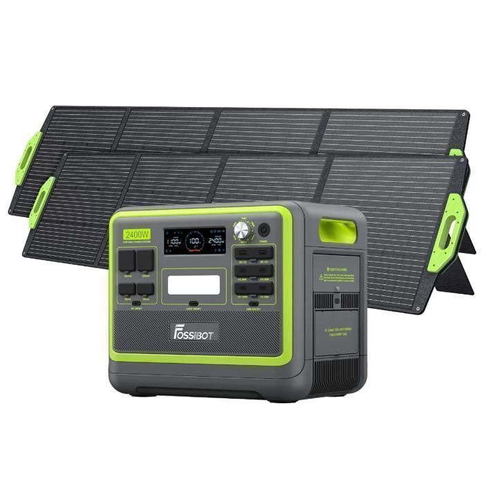 Générateur Électrique Portable - FOSSIBOT - F2400 - 2048Wh - 2400W - 2 Panneaux Solaires 200W
