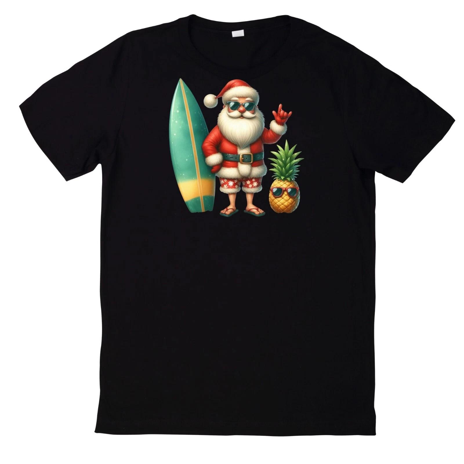 T-Shirt Weihnachtsmann im Sommer Motiv Baumwolle XL