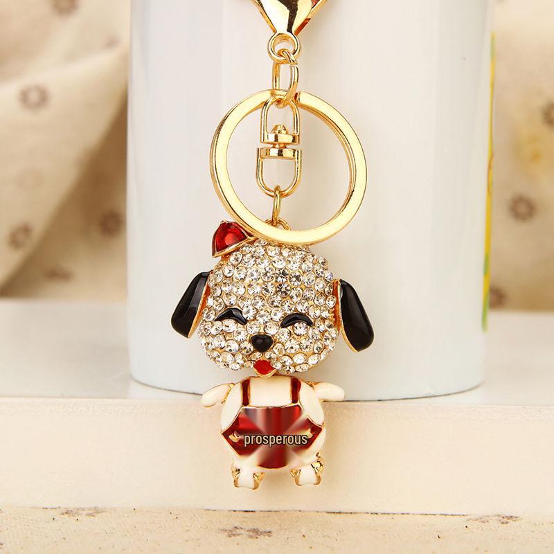 Exquisite Rhinestone Bear Keychain Pendant for Women - Cute Gift for Bag Accessory