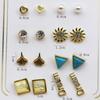 8-Pair Gold-Plated Rhinestone Alloy Ear Stud Set - Eco-Friendly, Versatile, Personality Trend Women's Earrings