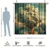 Artistic Shower Curtain Set - 12 Hooks, Water-Resistant Polyester, Abstract Design, Bathtub Divider