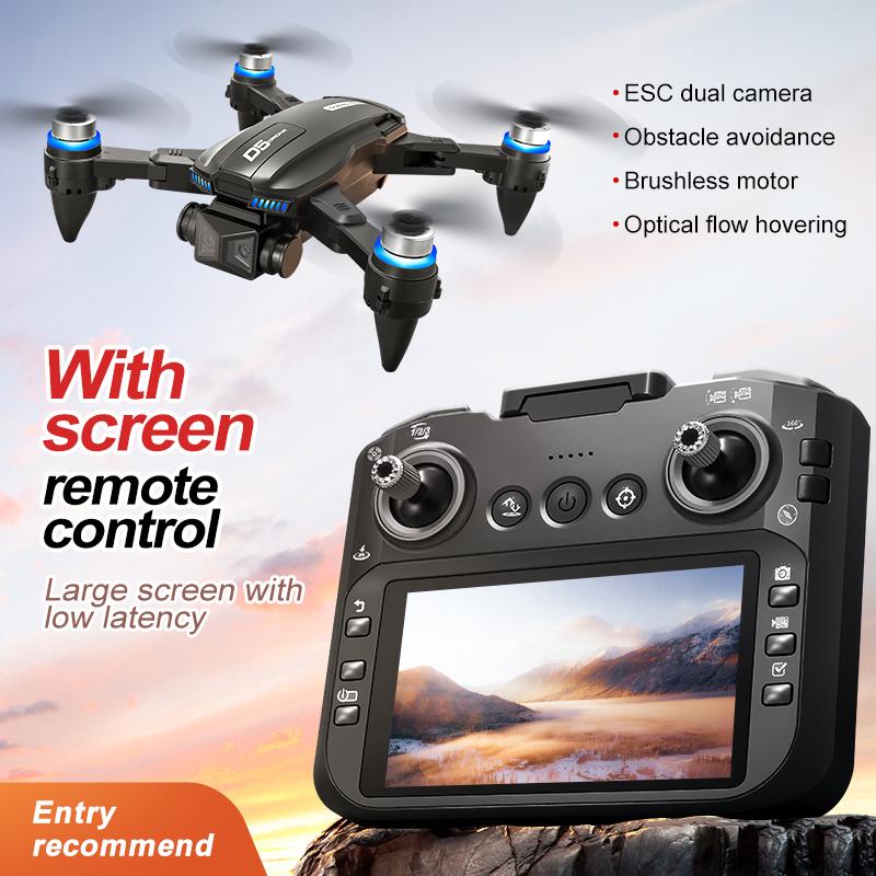 2025 NEW D5 Drone 4K Profesional HD Dual Camera With Screen WIFI Brushless Motor Obstacle Avoidance FPV Foldable Quadcopter Toy