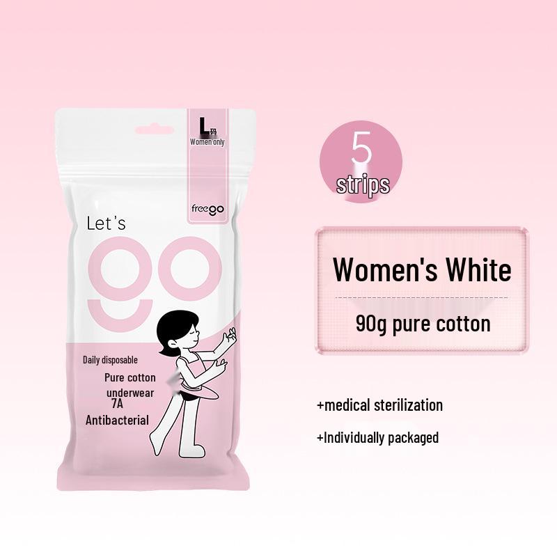 Freego Antibacterial Cotton Ladies  Disposable Underwear for Travel & Daily Use Medium