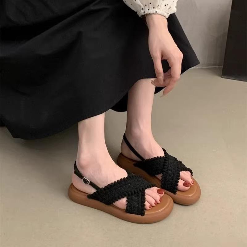 Platform sandals female 2025 summer wear new fairy style with skirt bohemian vacation seaside beach sandals