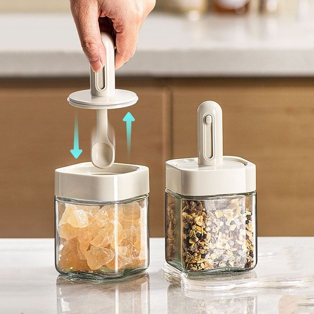 3Pcs Leakproof Glass Seasoning Bottle Moisture-Proof Spice Jar Portable Salt Container  for Home