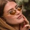 Retro Small Frame Cat Eye Sunglasses Female Vintage  Designer Eyeglasses For Women Shades Eyewear Oculos De Sol