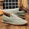 Mens Casual Vintage Loafers Flat Hemp Bottom Fishermen Shoes Driving Soft Shoes Holiday Beach Sailing Bohemian Autumn Size 38-45