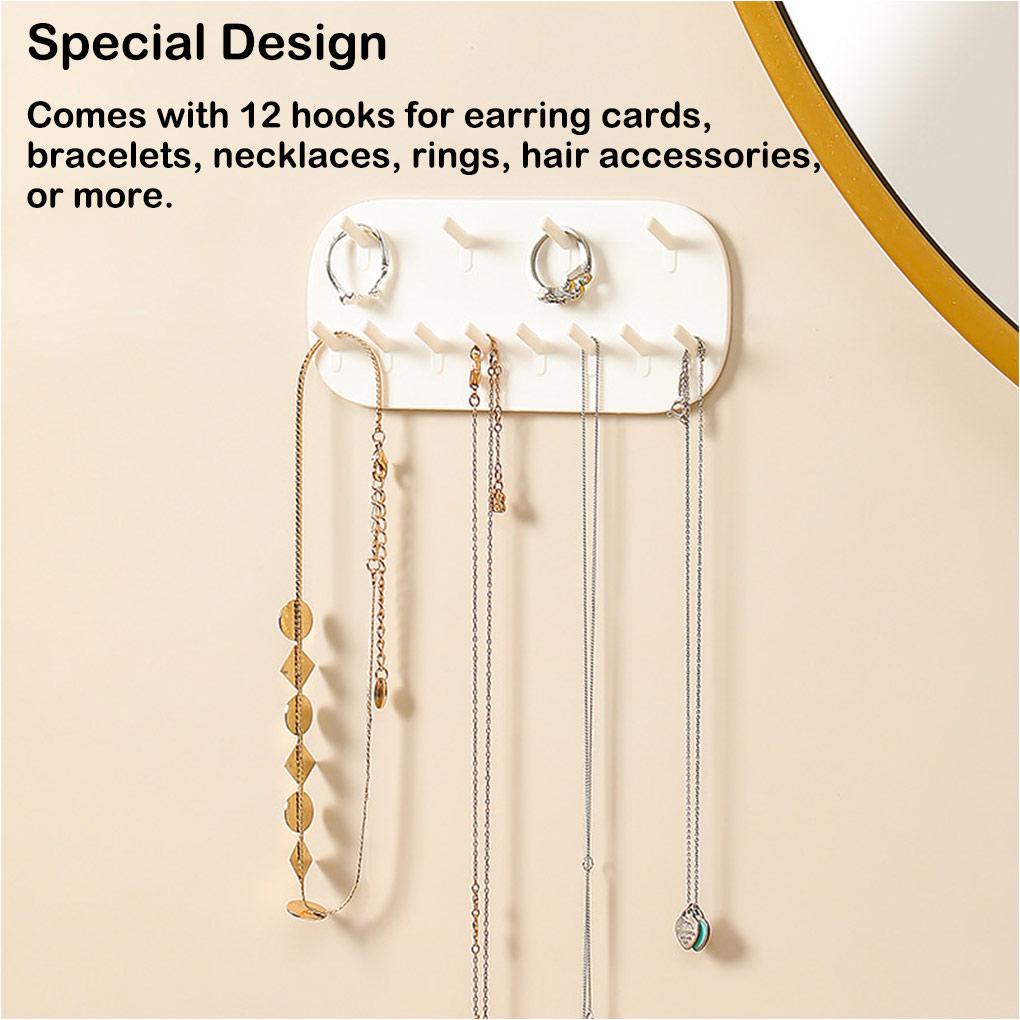 Hanging Jewelry Storage Rack Hooks Keys Mount Chains Wall Organizer Bedroom Kitchen Living Room Cabinet Bathroom Closet