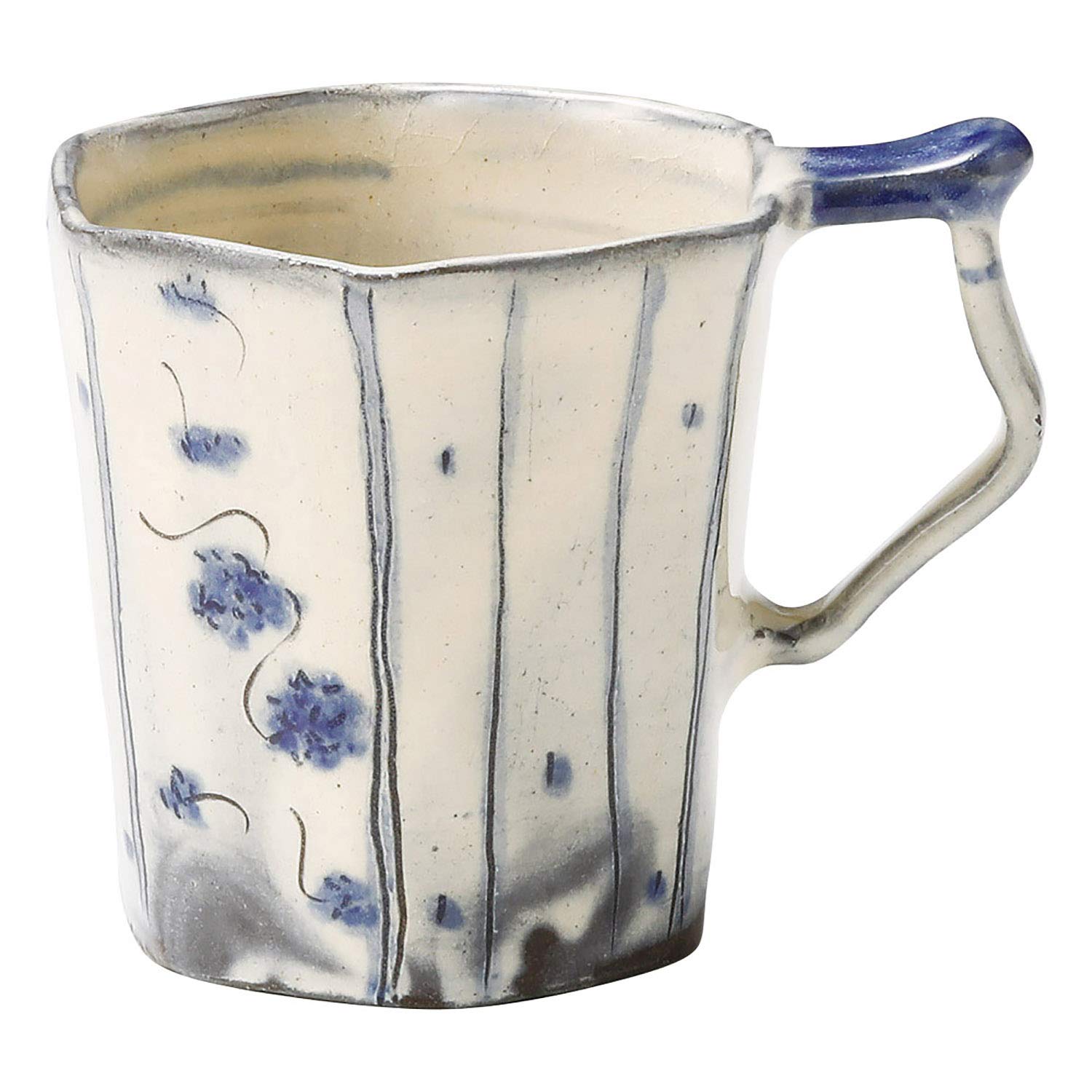 

Marui Seito Shigaraki Ware Hechimon Mug Cup Blue Flower Makeup