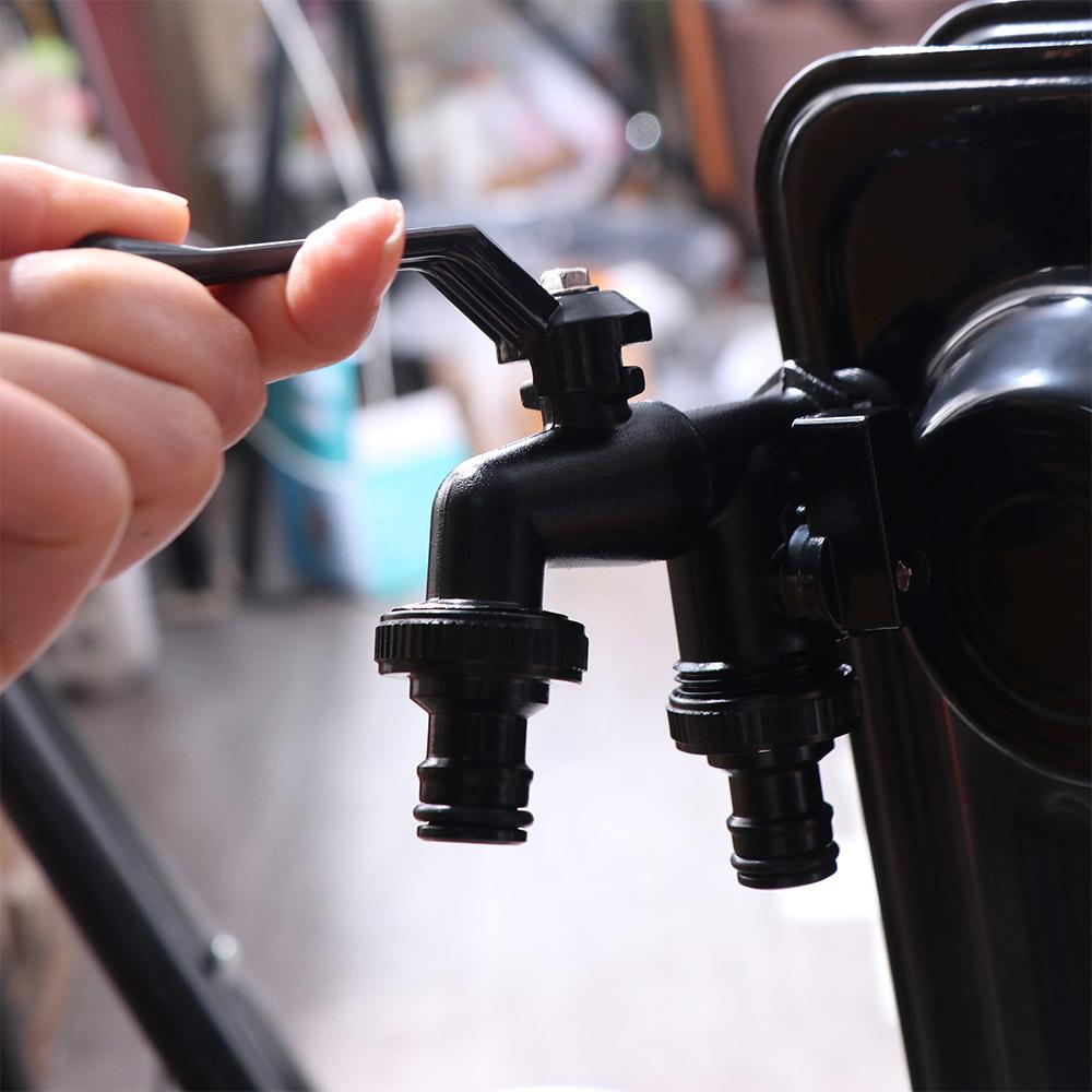 1/2 Inch Inlet Garden Faucet Black Paint Bibcock Rust-Proof Double Outlet Faucet  Outdoor Garden