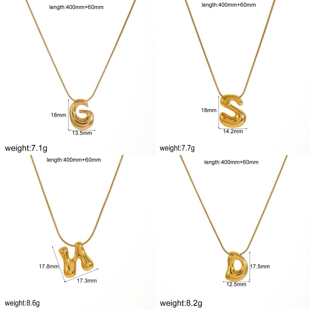 Personalized Gold Stainless Steel Letter Necklace With Diy Name Pendant For Men Women