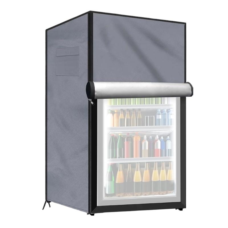 Waterproof Upright Freezer Lid with Zipper Dustproof Refrigerator Cover With Enhanced Durability For Outdoor Use