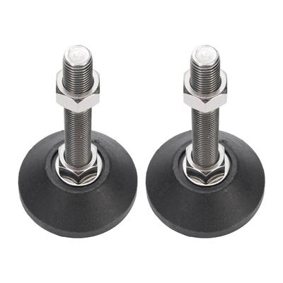 2 Stück M16 Nivellierfüße 100mm Höhenverstellung 80mm Runde Basis Rutschfester Möbelnivellierer für