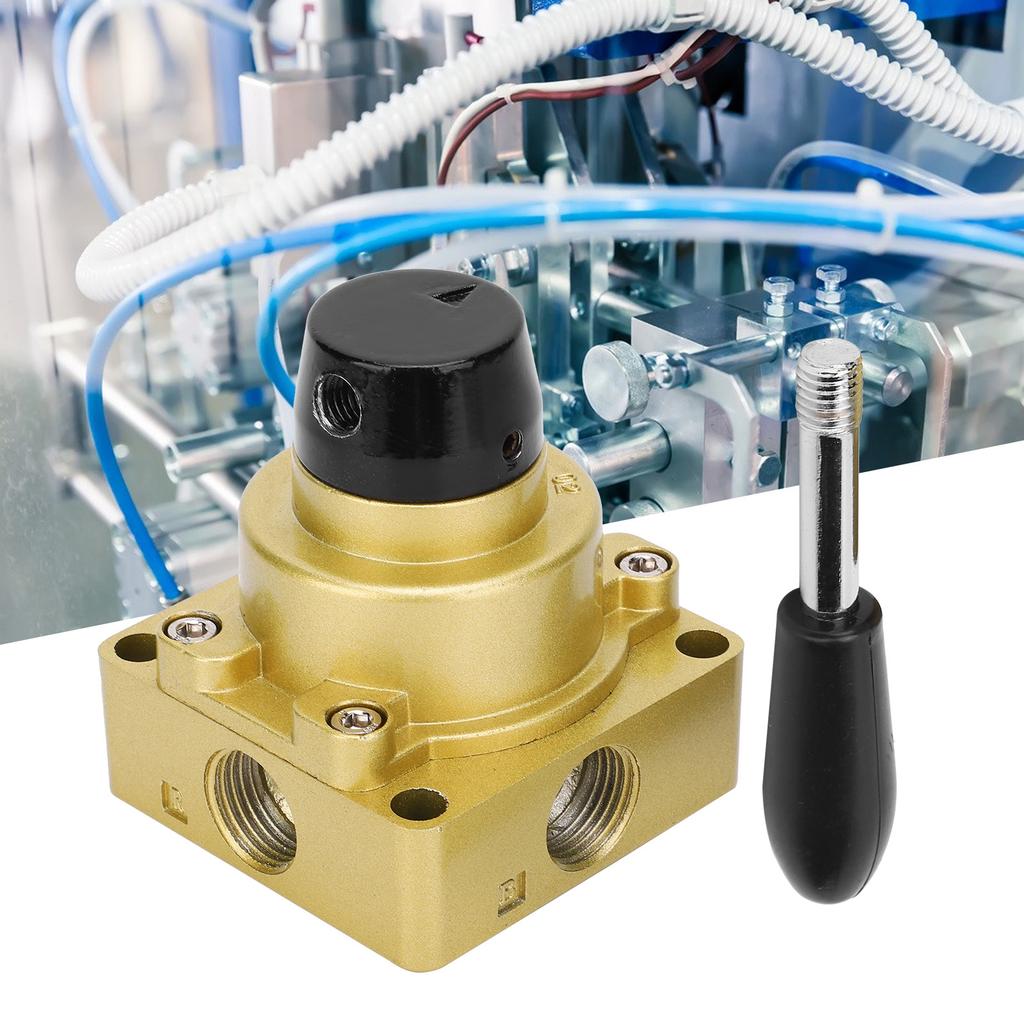 3 Position 4 Way Lever Hand Valve Pneumatic   Control   HV-04 with Cast Iron and Aluminum   for Normal Pressure Temperature