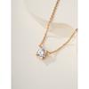 Bullhead 1CT Necklace Women's Light Luxury Simple Single Diamond Design Zircon Clavicle Chain