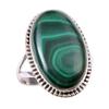 Natural Malachite Gemstone 925 Solid Sterling Silver Jewelry Ring Size 8 L4D09