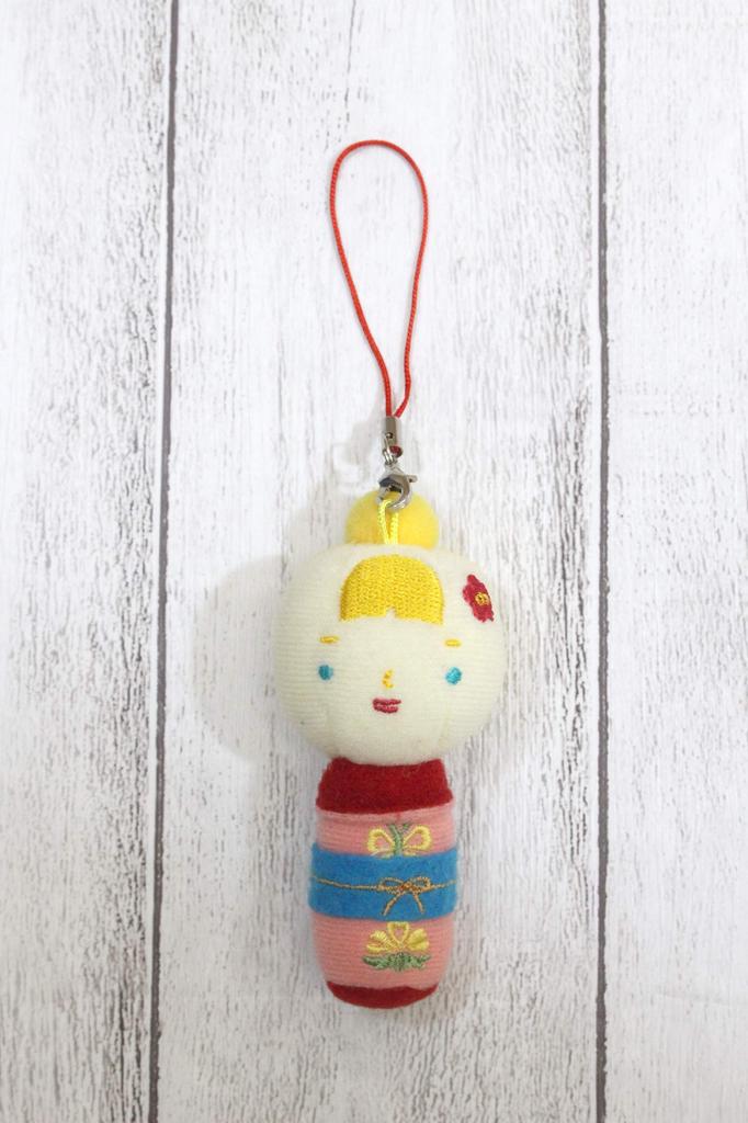 Shinada Hannari Kokeshi Doll, Peach, 3 X 2.5 X 7cm, Plush Toy, Kokeshi Doll, Miscellaneous Goods, HNK-0068M