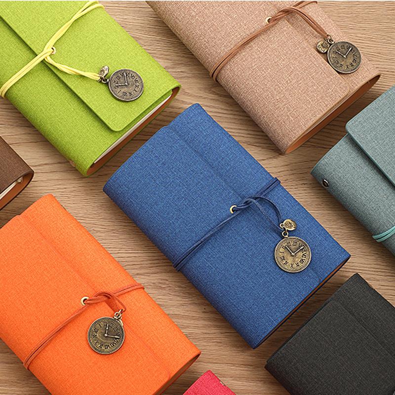 Vintage Stock Notebook Customizable Tied Tri-Fold Notepad Student Notebook Travel Card Cover Stamping Book Origin China