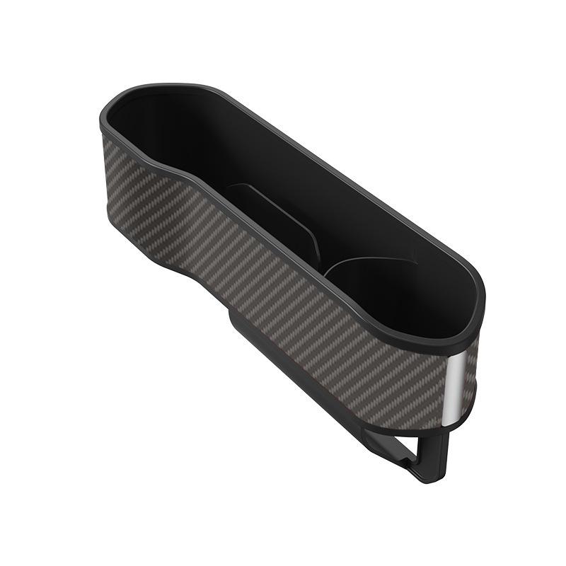 Telescopic Fast Charging Car Charger & Seat Gap Storage Box with Wireless Charging Receiver