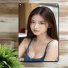 Metal Wall Art Woman Portrait Korean Beauty Poster Home Bar Cafe Decor
