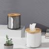 Bamboo Toilet Paper Holder Circular Covered For Home Bathroom And Living Room,Transparent Tissue Box Dining Room,Creative  Desktop Storage Box
