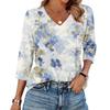 Women's V Neck 3/4 Sleeve Tops Casual T Shirts Basic Summer Tees Loose Fit Fall Pullover Tunic