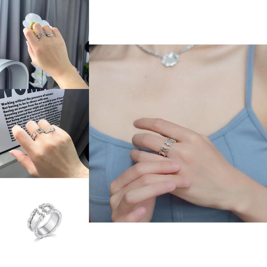 Korean Minimalist Geometric Adjustable Open Ring For Women Stylish High End Fashion Jewelry