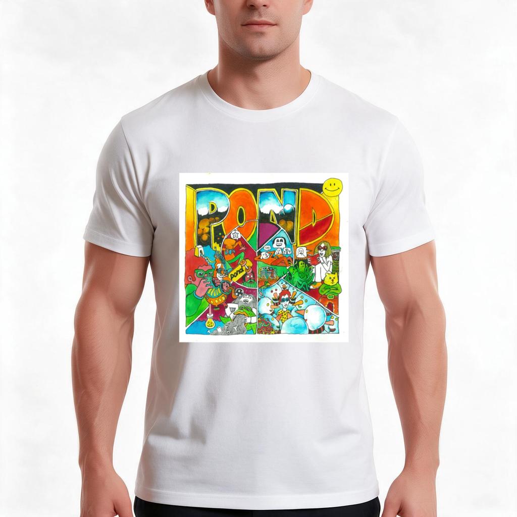 Pond Popart Tshirt Summer Casual Cotton Tee Oversized Streetwear Tops Vintage Graphic Print Loose Fit Short Sleeve