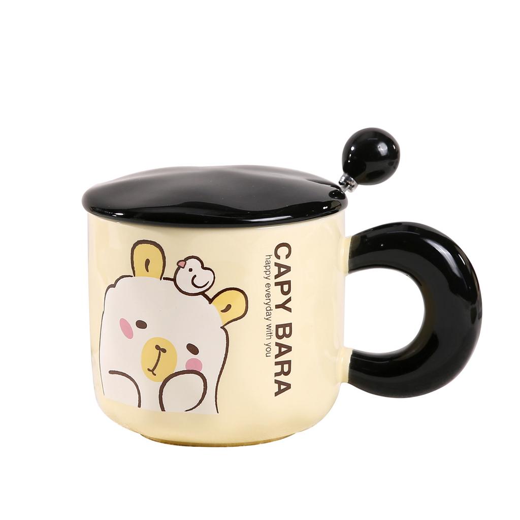 Mug with Lid Kapibala Creative Cup Cute Ceramic Water Cup Home Opening Event Souvenir