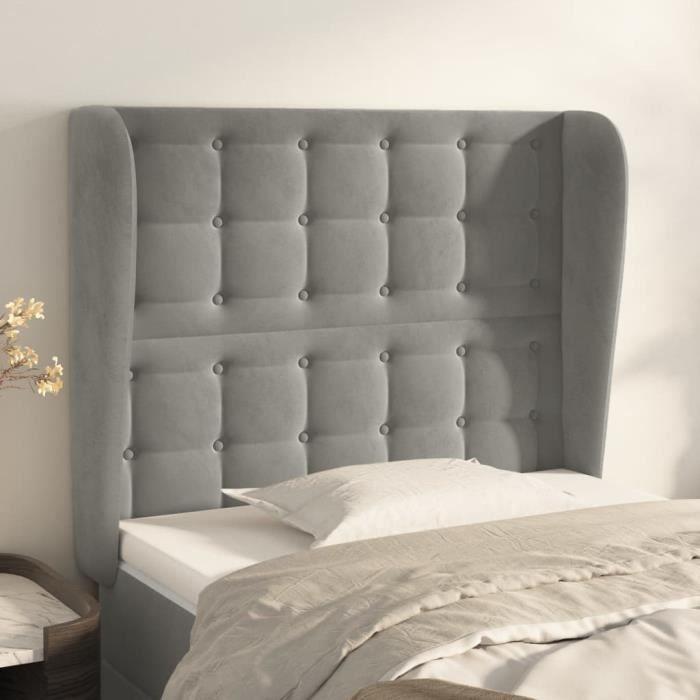 VidaXL Headboard with Ears Light Grey 93x23x118-128 Cm Velvet3118426
