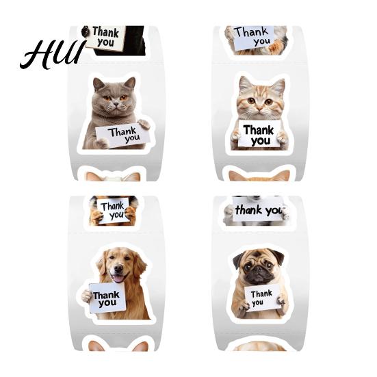 Children Pet Stickers Cute Dog Cat Thank You Funny Puppy Graffiti And Breed Waterproof PVC for Phone Laptop Fridge Envelopes Computer Flat