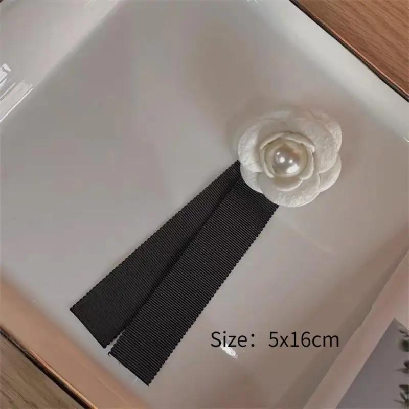 French Vintage Fabric Art Bow Tie Brooches Camellia Flower Corsage Pins Shirt Collar Accessories Fashion Jewelry Gifts For Women