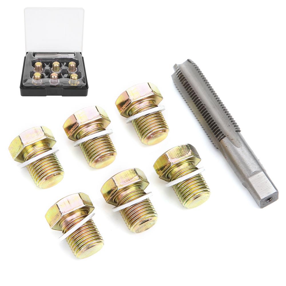 M13 X 1.25MM Oil Drain Plug Tap Thread Repair Kit Oil Pan Screws Rethread Tool